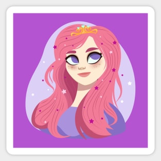 Cute Girl Cartoon Princess Design Sticker